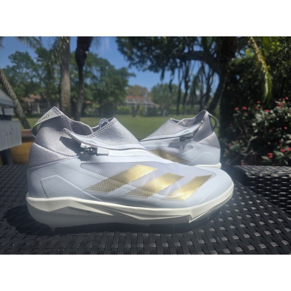 NEW Adidas Adizero Impact+ TPU White Gold Baseball Cleats IF8493 Men's Size 14